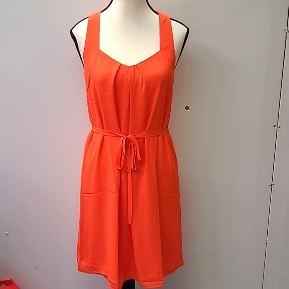RW&Co. Size S Orange Sleeveless Midi Dress